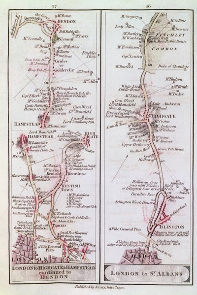 Gran Camino del Norte fuera de Londres, 1 de julio de 1790 de English School